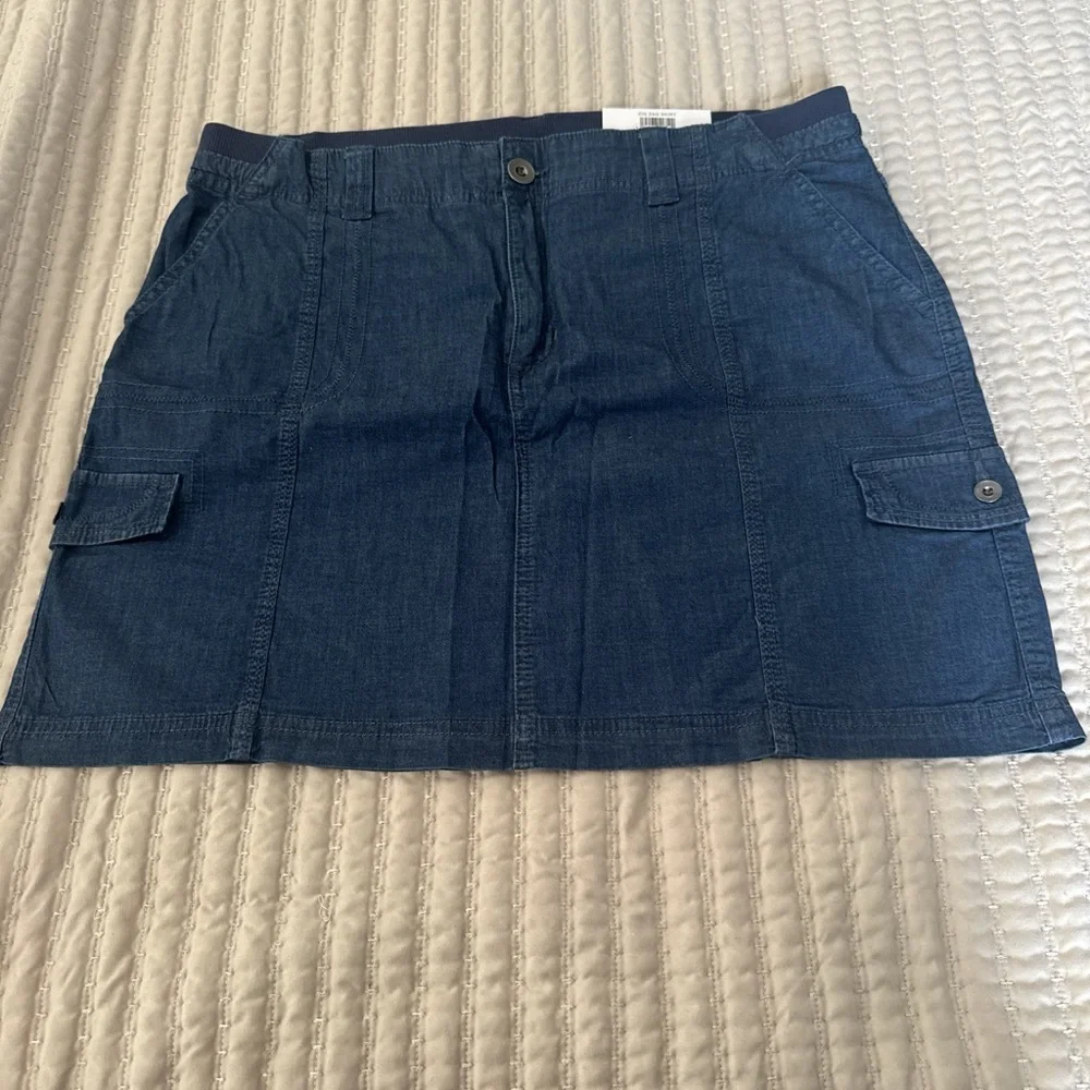 Style & Co. Zig Zag Cargo (Medium Chambray)Blue Women's Skirt‎